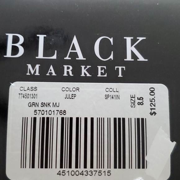 WHBM Green Python Stacked Heels - Picture 16 of 16